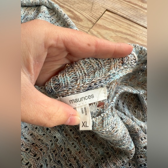 Maurice’s Marled Pointelle Cinched Sleeve Sweater size xl - Picture 3 of 3